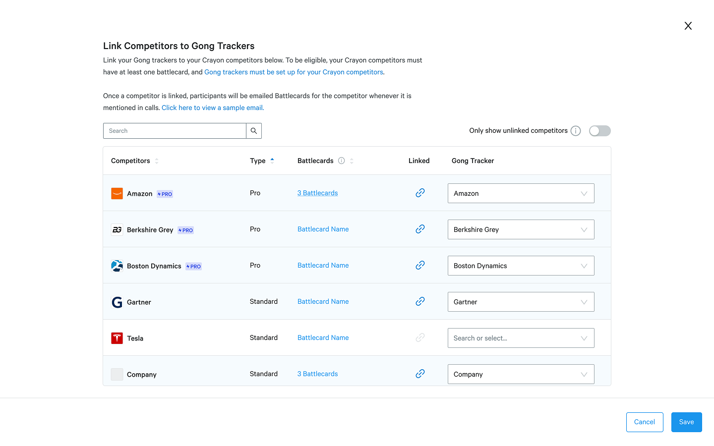 Crayon-Gong integration wizard
